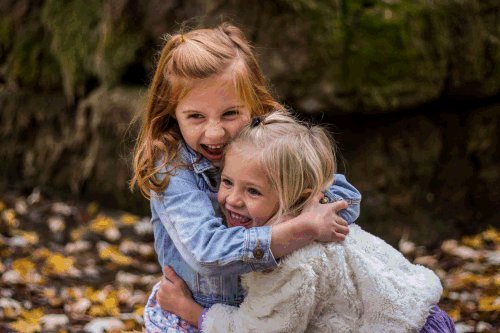 Happpy Girls Hugging